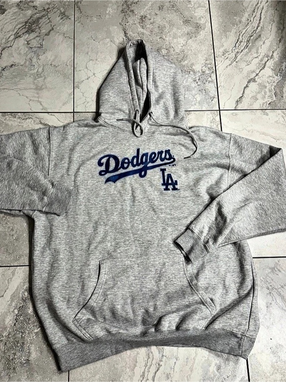 Fanatics Los Angeles Dodgers Primary Logo Legacy Fleece Hoodie Gray & Blue 2XL
